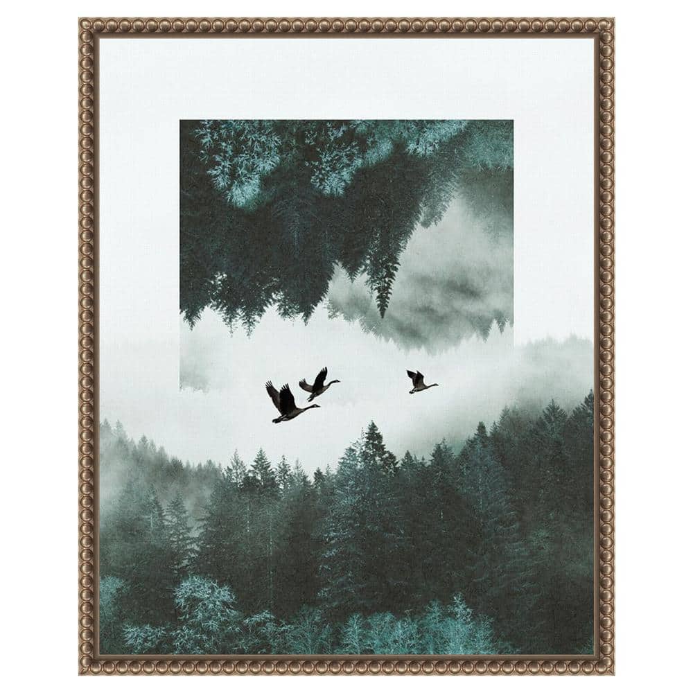 Misty Skein II Abstract Surreal Landscape Canvas Print with Bronze Frame