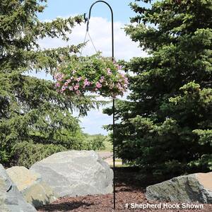 82 in. Durable Powder-Coated Steel Set of 2 Single Shepherd Hooks