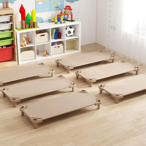 Coffee (Pack of 6) Kids Stackable Naptime Toddler Cot 52 in. L x 2 in. W Daycare Rest Mat