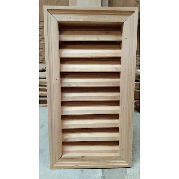 16 in. x 24 in. Rectangular Wood Built-in Screen Gable Louver Vent 16 in. x 24 in. Rectangular Wood Built-in Screen Gable Louver Vent