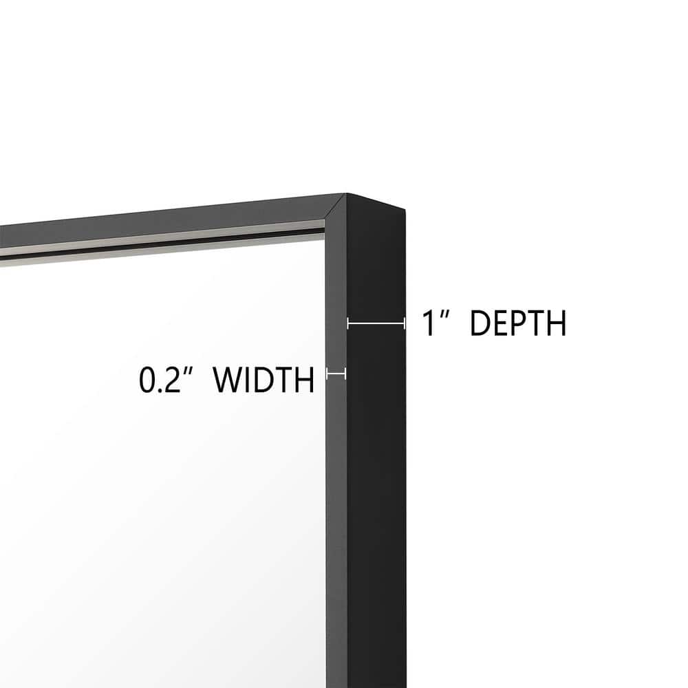 Modern Black Aluminum Framed Rectangular Vanity Mirror 40"Wx30"H