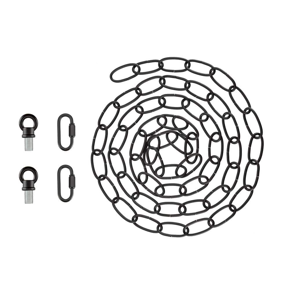 Matte Black Heavy Duty Steel Chain with Quick Link Connector, 6 Feet