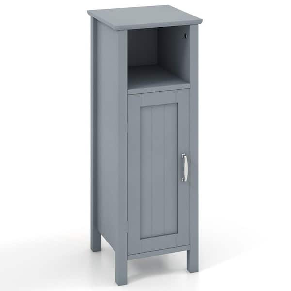 12 in. W x12 in. D x 32 in. H Grey Freestanding Bathroom Linen Cabinet with 2-Tier Cabinet