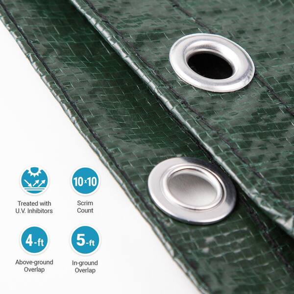 Above Ground Swim Pool Winter Cover 24 Ft Round Forest Heavy Duty Green 