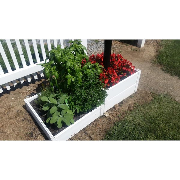 Handy Bed 25 in. x 25 in. x 6 in White Vinyl Raised Garden Bed