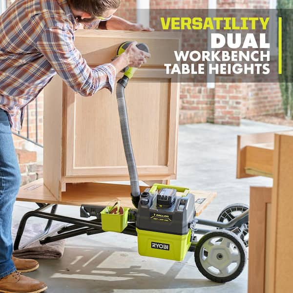 RYOBI - SPEED BENCH 23 in. W x 20 in. D Mobile Workstation with LINK 12-Compartment Small Parts Organizer