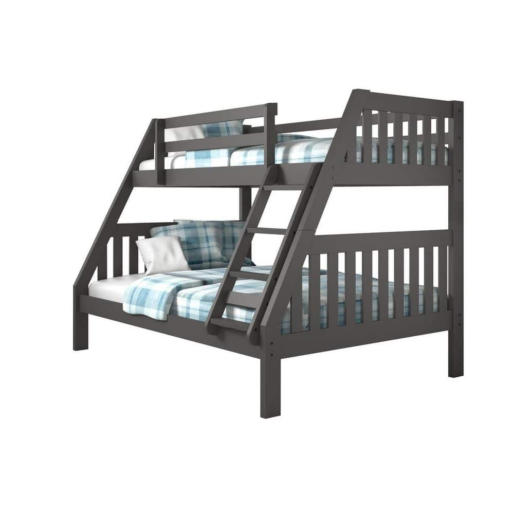 Donco Kids Grey Twin over Full Mission Bunk Bed 1018-3TFDG - The Home Depot