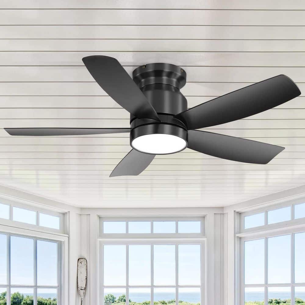 42 in. Black Indoor/Outdoor Ceiling Fan with 3-Color LED Light and 6-Speed DC Remote price history on PriceWatchPro