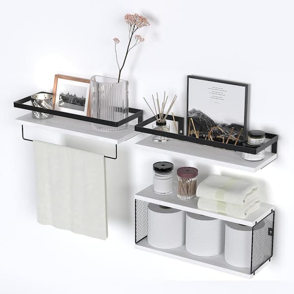 Cubilan 15.7 in. W x 5.7 in. D White Decorative Wall Shelf Floating Shelves