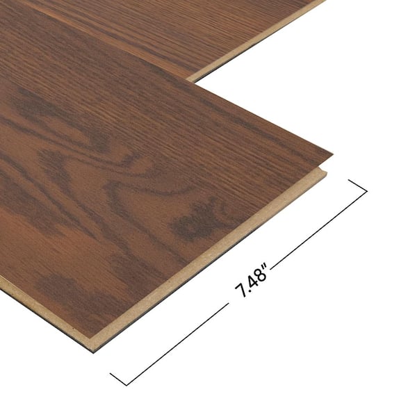 Pergo XP Burnt Anndel Oak 10 mm T x 7.4 in. W Water Resistant