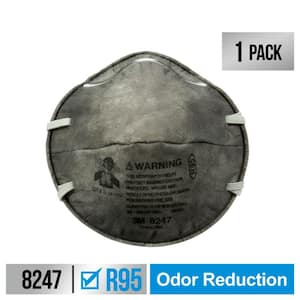 8247 R95 Paint and Adhesive Odor Disposable Respirator Mask with Carbon Layer