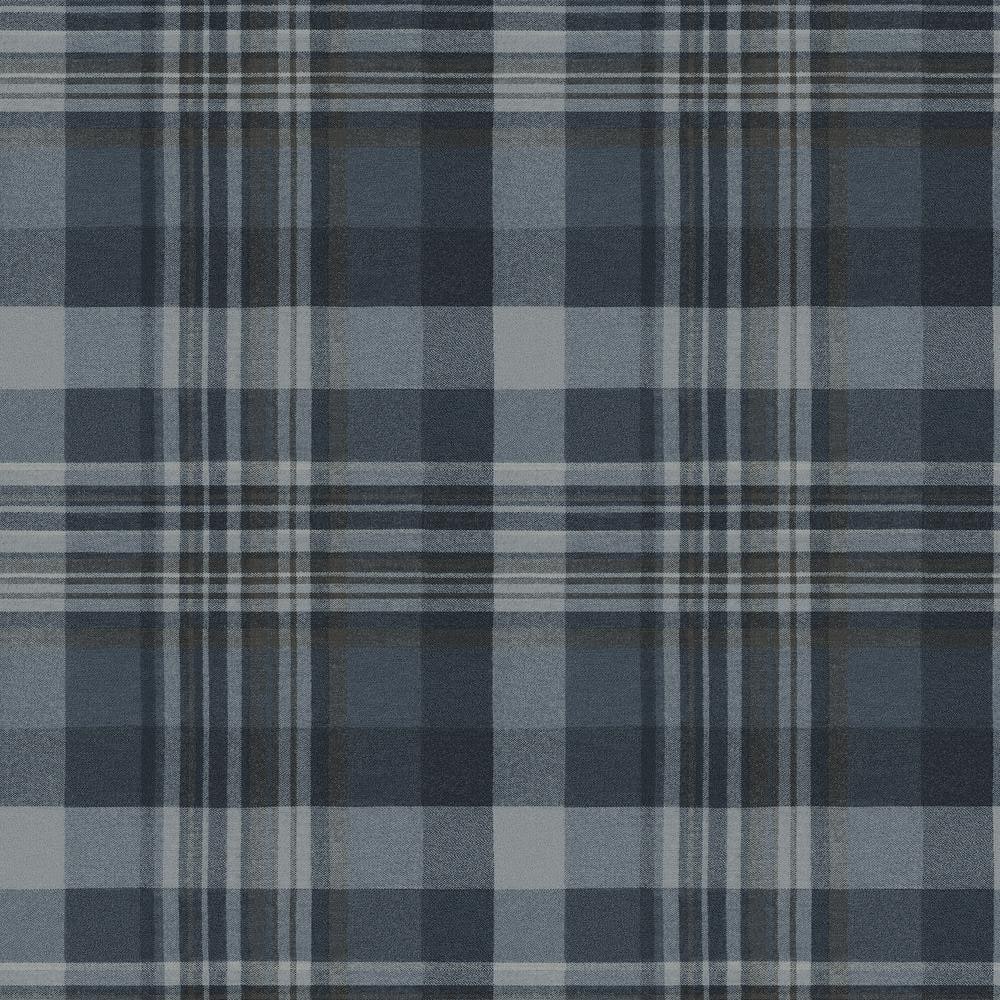 Chesapeake 10 in. W x 13 in. L Blue Dutton Plaid Indigo Wallpaper