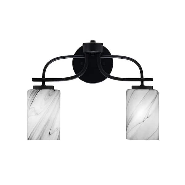 Unbranded Olympia 15.5 in. 2-Light Matte Black Vanity Light