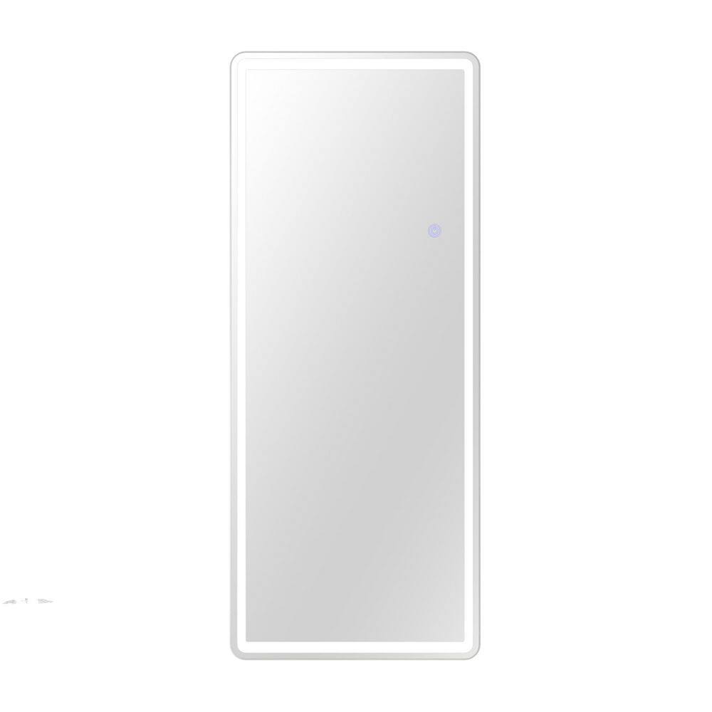 Modern White 30 in. W x 71 in. H Rectangular Rounded LED Full Length Mirror Floor Mirror price history on PriceWatchPro