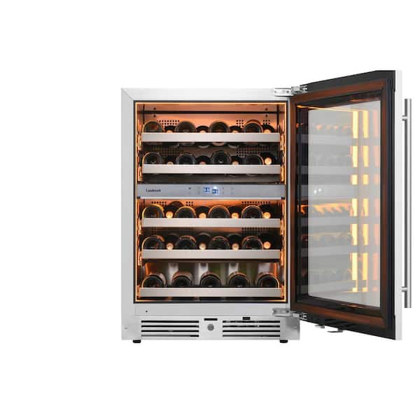 24 in. 37-Wine Bottles Wine Cooler in Stainless Steel