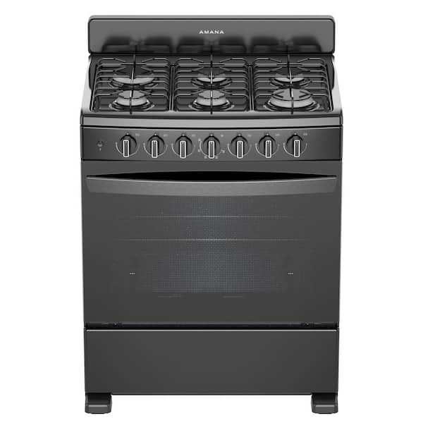 30 in. 6-Burners Freestanding Gas Range in Black