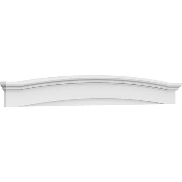 Ekena Millwork 86-in. W x 10-1/2-in. H x 2-3/4-in. P Eyebrow Signature Urethane Pediment, Primed Tan