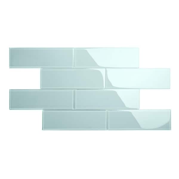 Baby Blue 4 in. x 12 in. x 8mm Glass Subway Tile (5 sq. ft./Case)