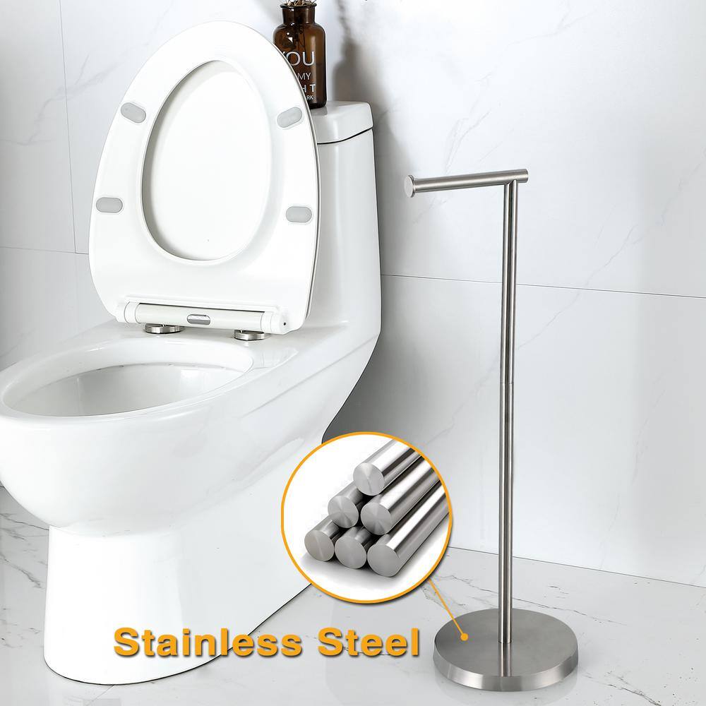 Brushed Nickel Stainless Steel Freestanding Toilet Paper Holder
