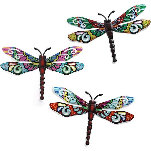 Unbranded 15.5 in. x 9.8 in. Metal Indoor/Outdoor Wall Sculpture 3-Pack
