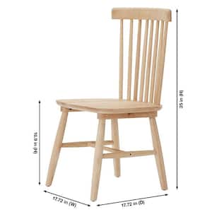 Windsor Unfinished Natural Pine Wood Dining Chairs (Set of 2)