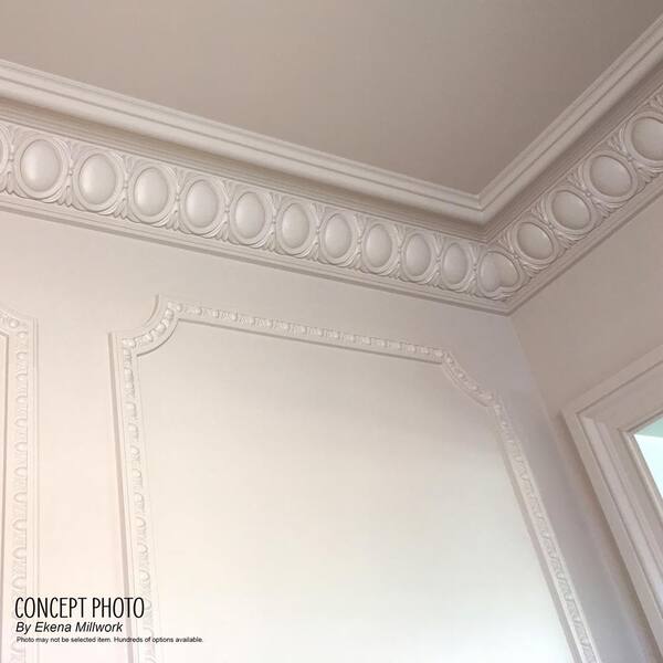 Ekena Millwork 2 5 8 In X 2 3 8 In X 94 1 2 In Polyurethane Traditional Smooth Crown Moulding Mld02x02x03tr The Home Depot