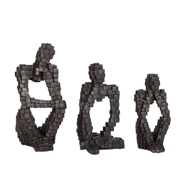 Litton Lane Black Polystone Contemporary Sculpture