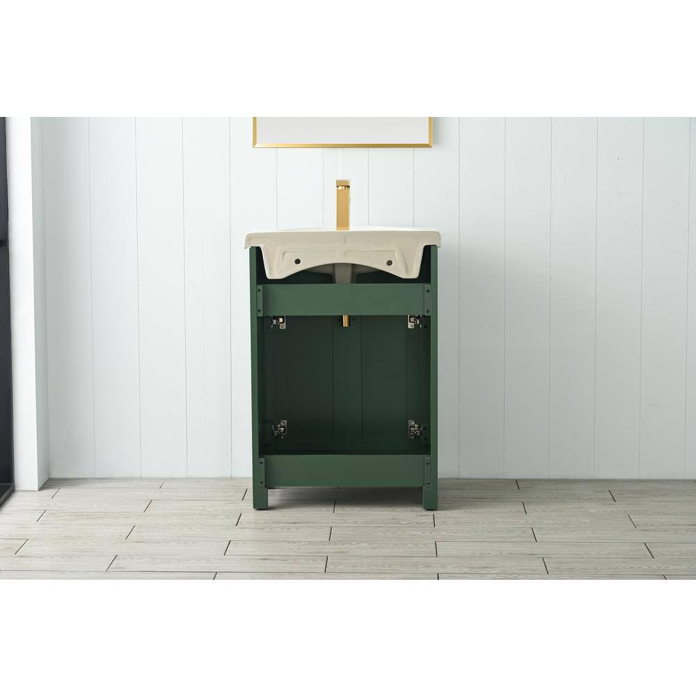 Marian Green 24" Single Sink Vanity with Porcelain Top