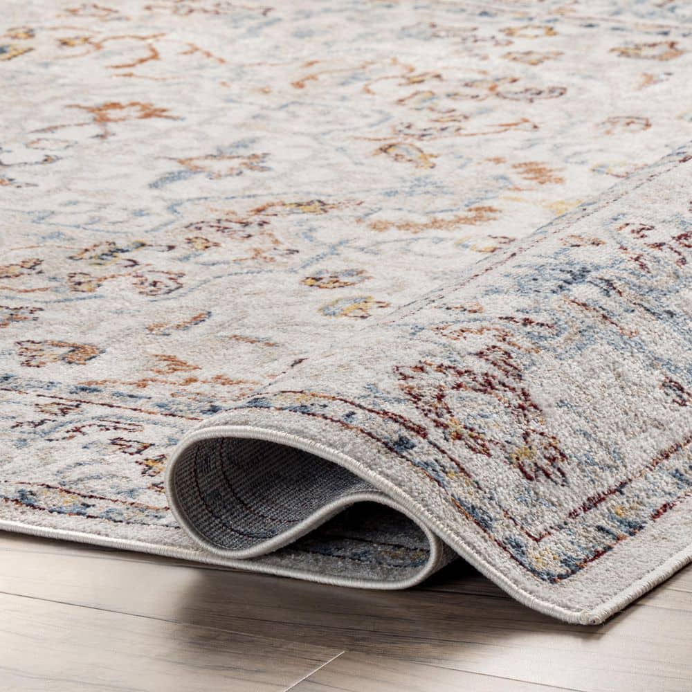 Beige and Multicolor Washable Synthetic 8' x 10' Area Rug