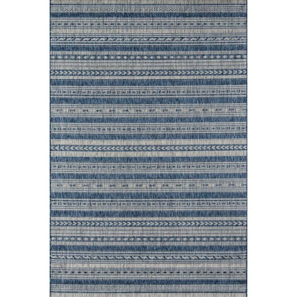 Momeni Tuscany Blue 5 ft. 3 in. x 7 ft. 6 in. Indoor/Outdoor Area Rug