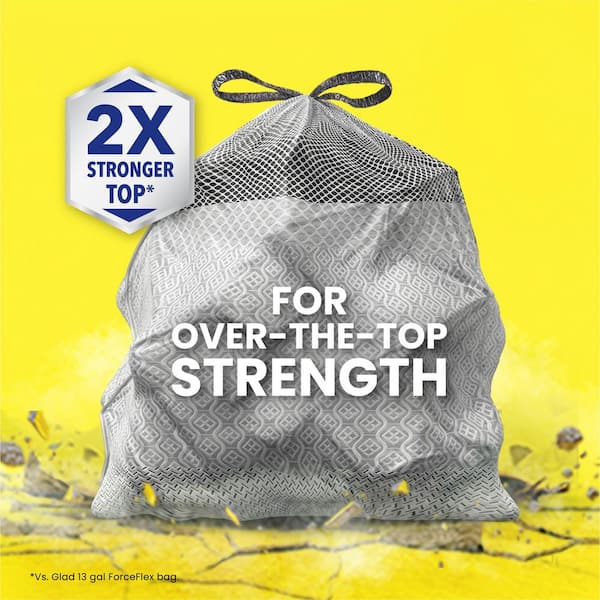 ForceFlex MaxStrength 20 Gal. Drawstring X-Large Kitchen Fresh Clean Scent with Febreze Trash Bags (80-Count)