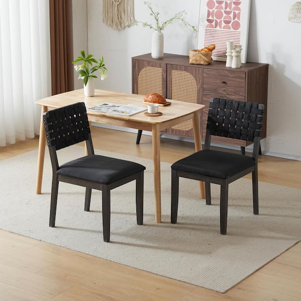Black Velvet Side Chair Set of 2