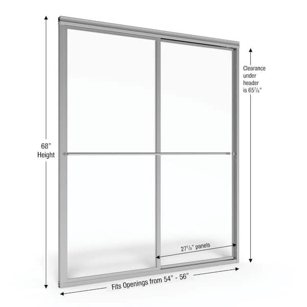 Basco Deluxe 56 in. x 68 in. Framed Sliding Shower Door in Chrome