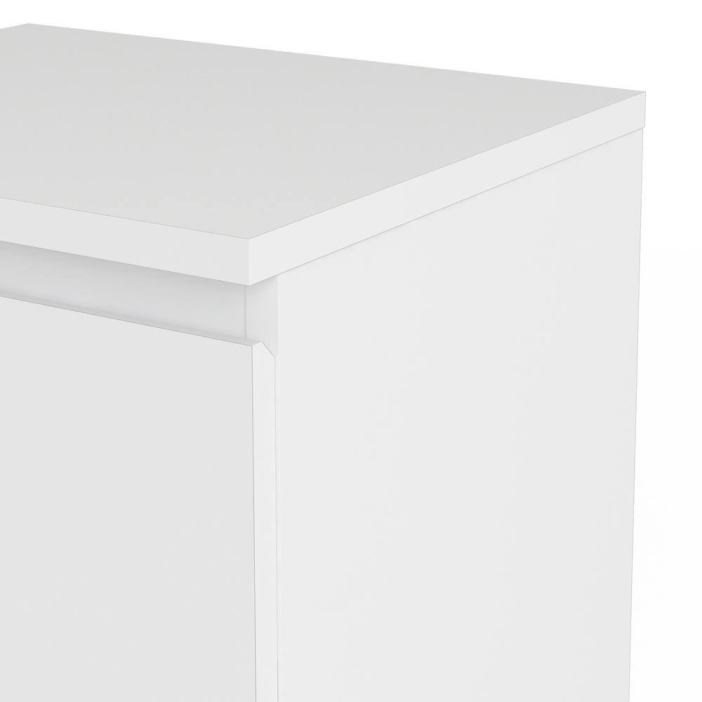 Aurora White 2-Drawer Engineered Wood Nightstand