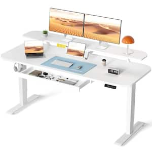 55 x 24 in. Electric Standing Desk with Drawers Height Adjustable Sit Stand up Desk with Memory Preset Controller