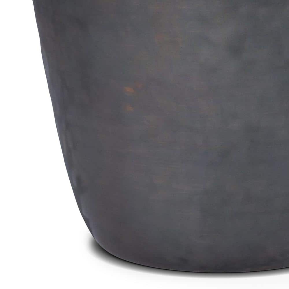 Garvy Antique Copper Round Metal Drum Side Table
