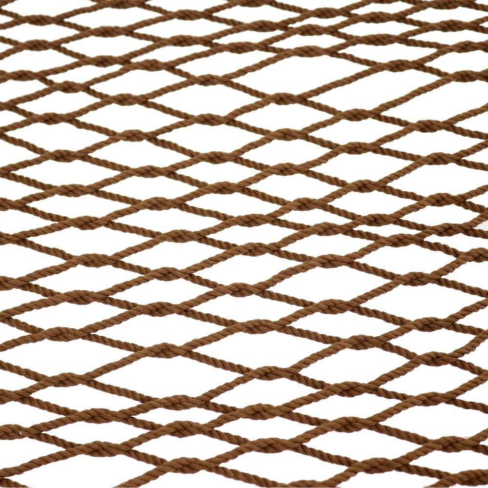 Sunnydaze Brown Double Polyester Rope Hammock with Pillow