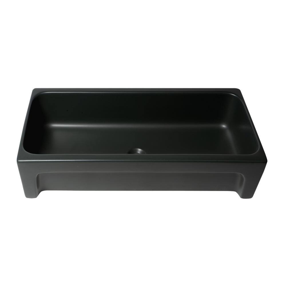 Matte Black Ceramic 36'' Trough Bathroom Sink