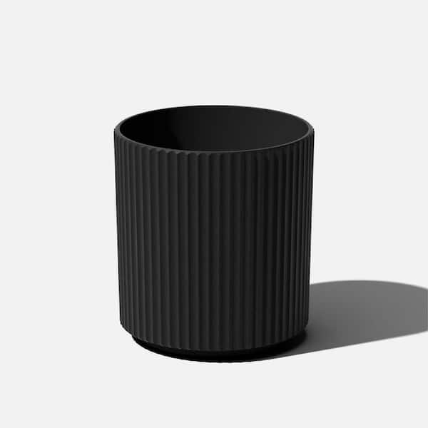 Veradek Demi 16 in. Round Black Plastic Planter