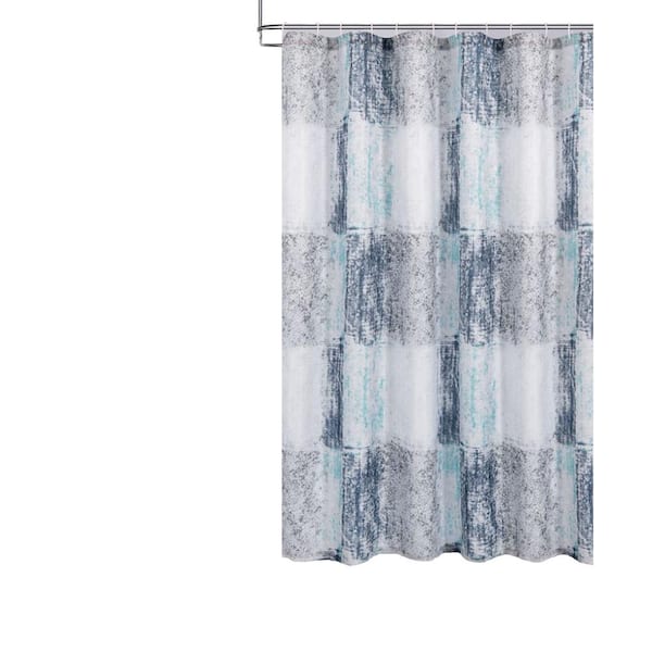 Dainty Home Printed Waffle 70" x 72" In. Shower Curtain in Squares