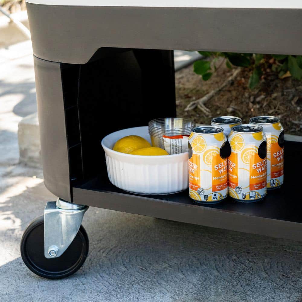 Permasteel 120-Qt White Metal Rolling Patio Cooler with Wheels