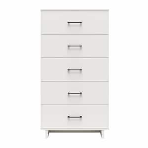 Southlander, White, 27.64 in W, 5-Drawer Tall Dresser