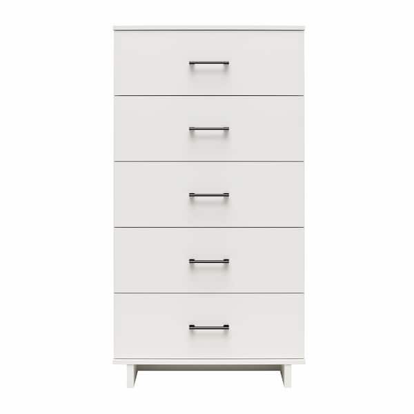 Ameriwood Home Southlander, White, 27.64 in W, 5-Drawer Tall Dresser
