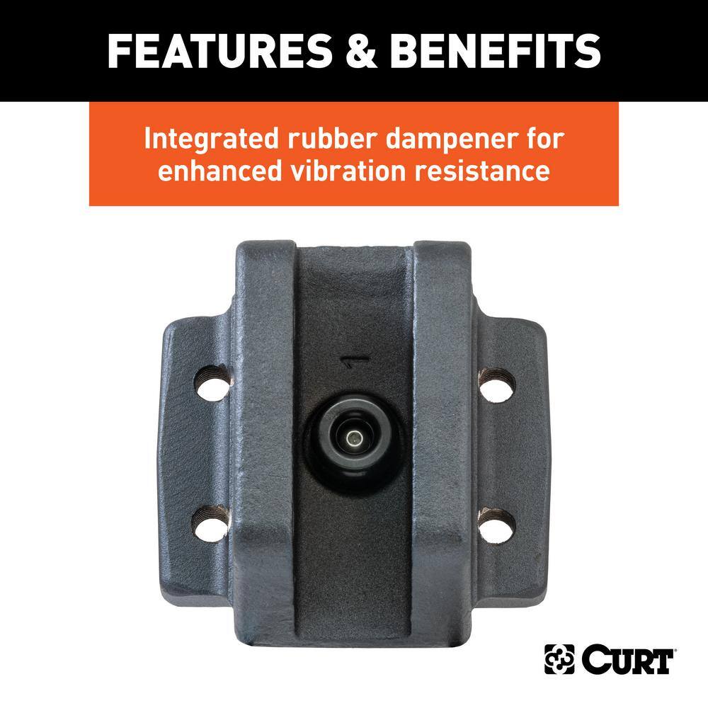 Black Adjustable Cushion Hitch Pintle Mount Plate Attachment