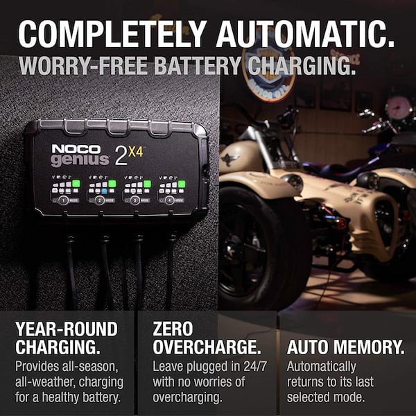 NOCO Company - NOCO GENIUS2X4 6V/12V 4-Bank, 8-Amp Smart Battery Charger  #BCN64611