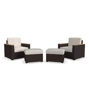 Palm Springs Outdoor Lounge Chair and Ottoman Set (Includes 2 Chairs and 2 Ottomans)