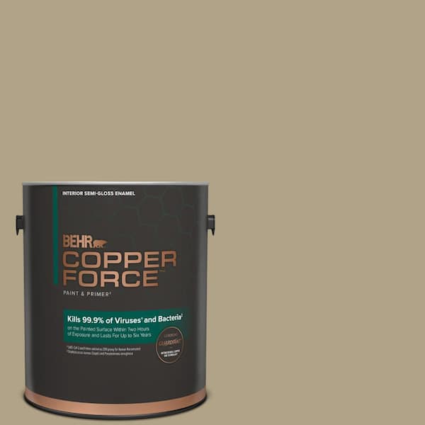 COPPER FORCE 1 gal. #HDC-NT-12 Curly Willow Semi-Gloss Enamel Virucidal and Antibacterial Interior Paint & Primer