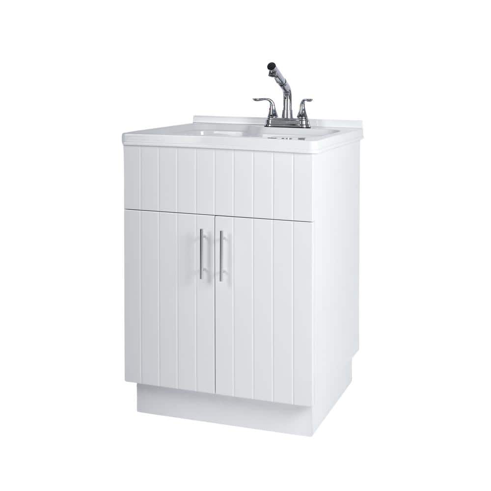 Presenza Shaker Laundry Cabinet Kit With Pull Out Faucet White