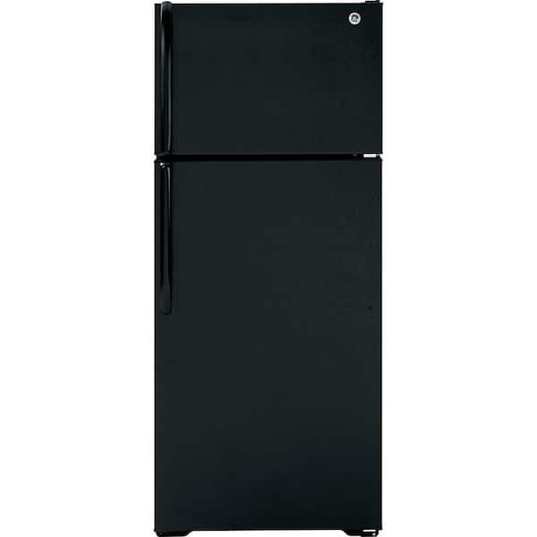 GE 28 in. W 18.1 cu. ft. Top Freezer Refrigerator in Black