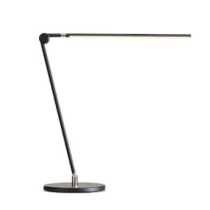 Libra 39 in. Classic Black Dimmable LED Industrial Desk Lamp with USB Port and Adjustable Lamp Head